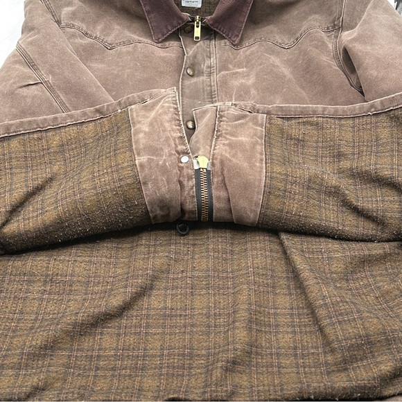 Carhartt C52 CH2 Canvas Blanket Lined Used Jacket Men's 3XL Brown Work Jacket - Picture 6 of 16